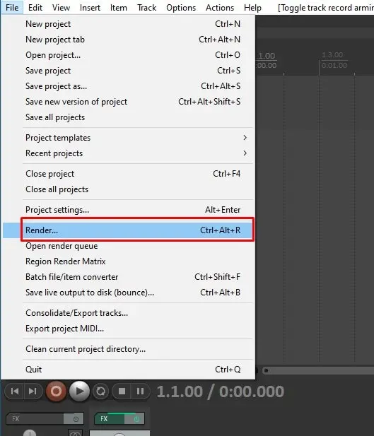 Студія звукозапису на базі Reaper у Windows