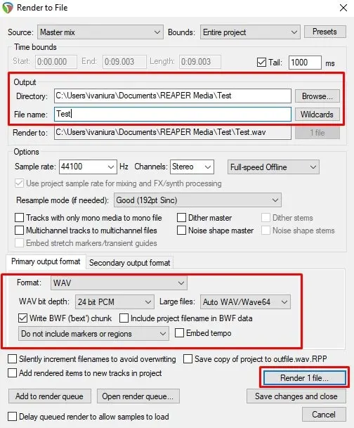 Студія звукозапису на базі Reaper у Windows