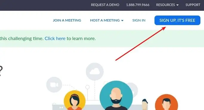 Початок реєстрації в Zoom