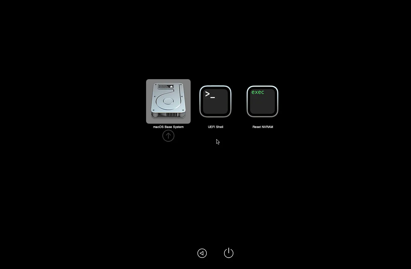 Вікно привітання MacOS в QEMU