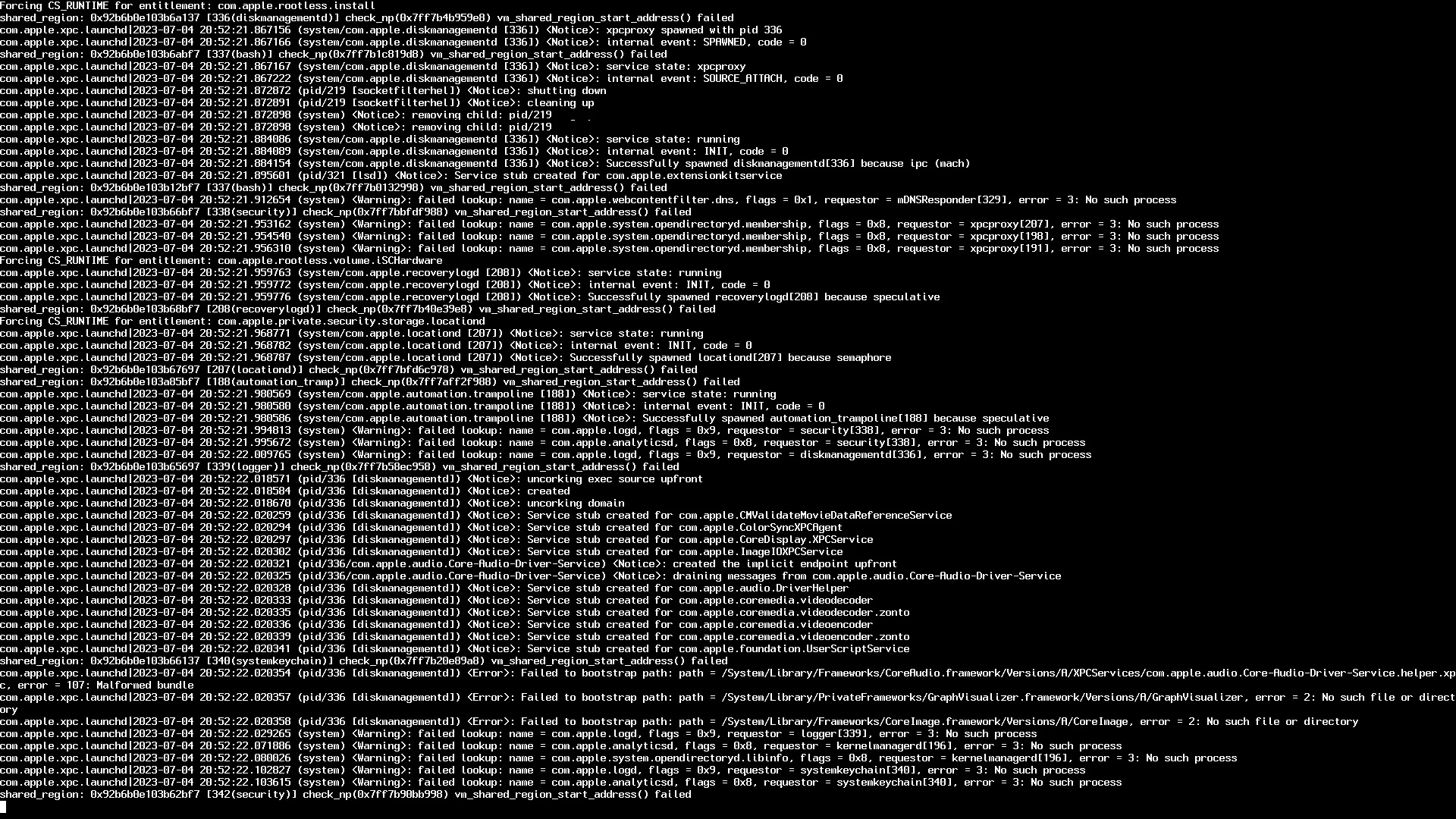 Проце завантаження MacOS