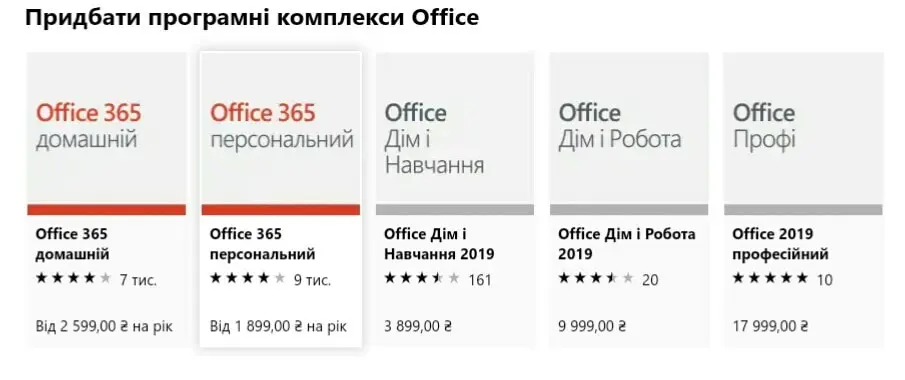 Ціни Office