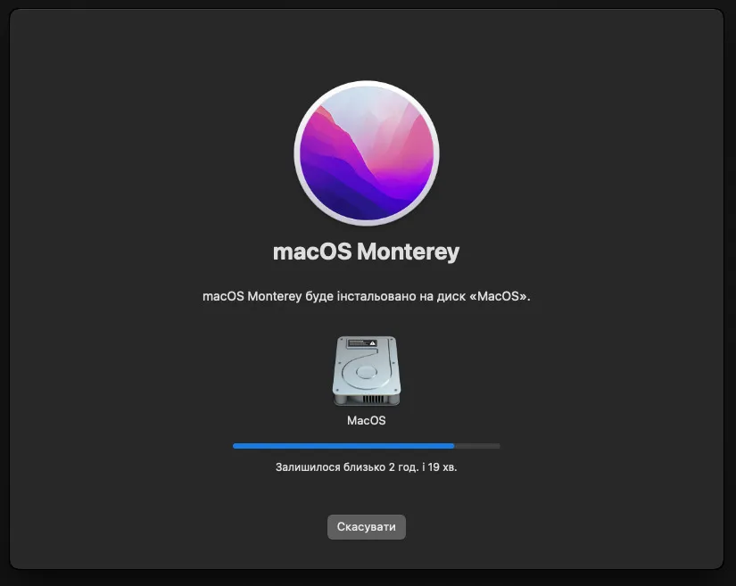 Процес встановлення MacOS